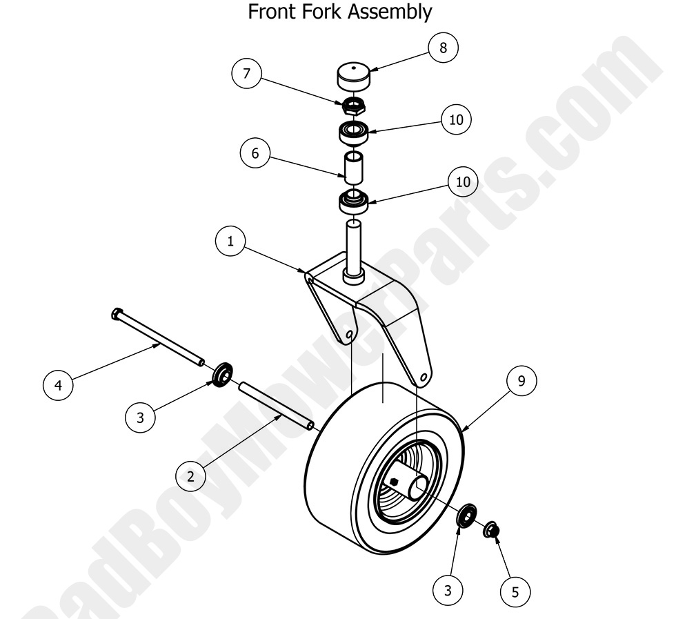 1321 - Bad Boy Mower Parts Lookup > 2016 > Compact Outlaw > Front Fork Assembly